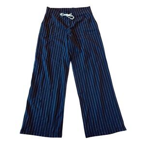 Lululemon navy pinstriped wide leg pant size large